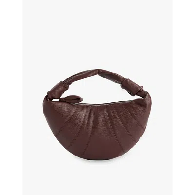 Lemaire Womens Fortune Mini Croissant Leather Cross-body Bag Roasted Pecan