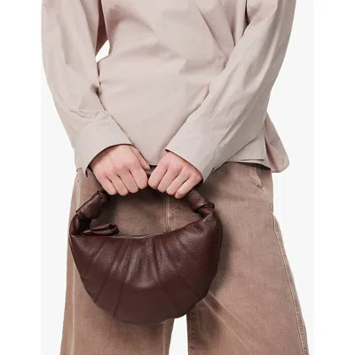 Lemaire Womens Fortune Mini Croissant Leather Cross-body Bag Roasted Pecan