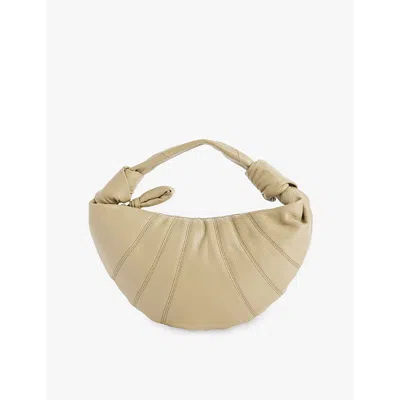 Lemaire Womens Fortune Mini Croissant Leather Cross-body Bag Dusty Khaki