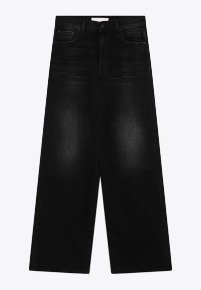 Mother Spinner Washed Straight-leg Jeans