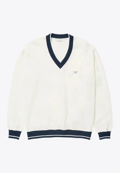 1989 Studio Jp V-neck Sweatshirt In White