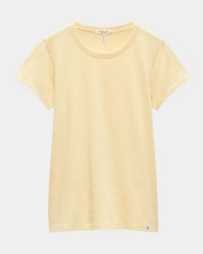 Rag & Bone Slub Crewneck Tee In Yellow