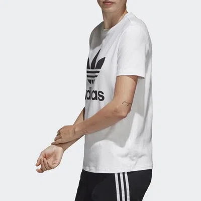 Adidas Originals Adicolor Trefoil Boxy Graphic T-shirt In White