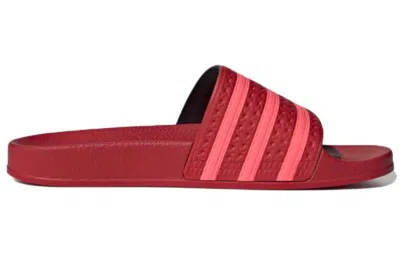Adidas Originals (wmns) Adidas Adilette Slide 'scarlet' In Red