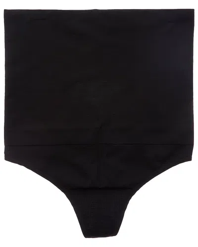 Yummie Seamless High-waist Thong In Black