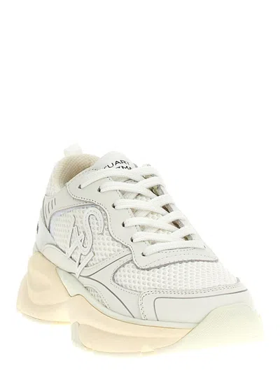 Stuart Weitzman Chunky Mesh Pull Tab Sneakers In White