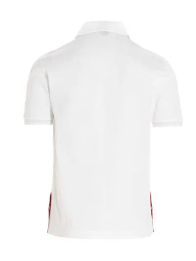 Thom Browne Rwb Trim Jersey Polo Short In White