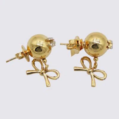Elisabetta Franchi Bow Drop Gemstone Stud Earrings