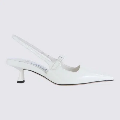 Jimmy Choo Chic Kitten Heel Pointed Toe Pumps In White