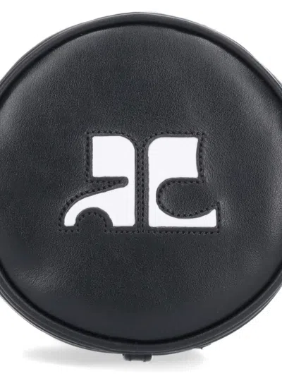 Courrèges Courreges Reedition Leather Circle Bag In Black