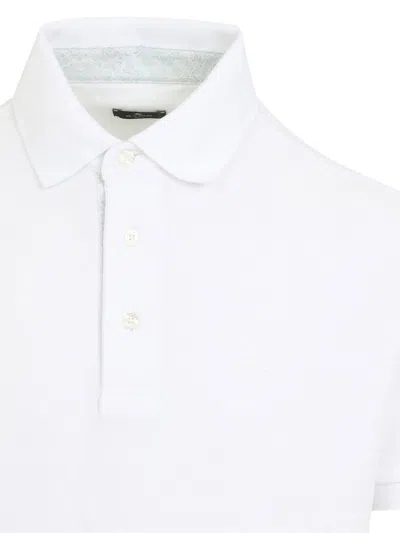 Etro Cotton Piqué Polo Shirt In White