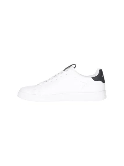 Tory Burch Double T Howell Leather Sneakers In White