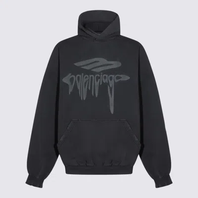 Balenciaga 3b Liquified Black Faded Sweatshirt In Black