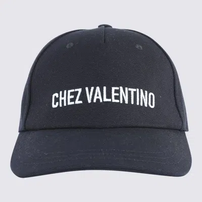Valentino Cotton Baseball Cap With Embroidery In Black