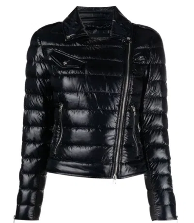 Herno Women's Nylon Ultralight Biker Padded Jacket In Black