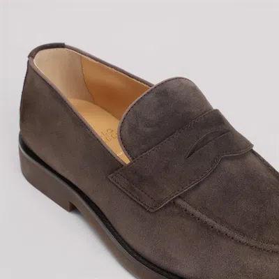 Brunello Cucinelli Leather-trimmed Suede Penny Loafers In Brown