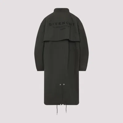 Givenchy Cotton Jacket With Back Slit And Drawstrings In Black