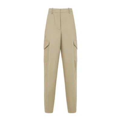 Givenchy Womens Beige Cocoon Straight-leg Cotton-wool Blend Trousers