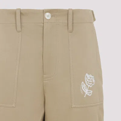 Marni Rose Embroidered Cotton Gabardine Pants