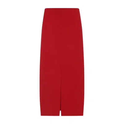 Carven Acetate Midi Skirt Women In Red