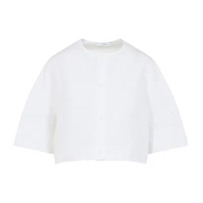 Givenchy Short-sleeved Cropped Shirt In White