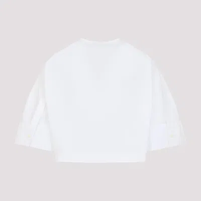 Givenchy Short-sleeved Cropped Shirt In White