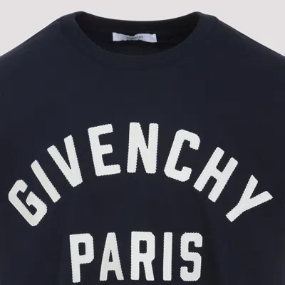 Givenchy Navy Short-sleeved T-shirt With Logo In Blue
