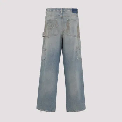Golden Goose Light Blue Jeans With Sand Wash Distressed Effect In Blue