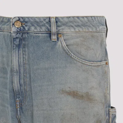 Golden Goose Light Blue Jeans With Sand Wash Distressed Effect In Blue