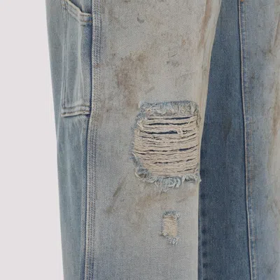 Golden Goose Light Blue Jeans With Sand Wash Distressed Effect In Blue