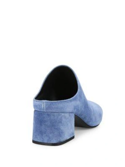 Shop 3.1 Phillip Lim / フィリップ リム Cube Suede Block-heel Mules In French Blue