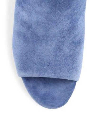 Shop 3.1 Phillip Lim / フィリップ リム Cube Suede Block-heel Mules In French Blue