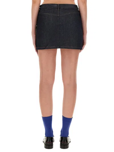 Apc Indigo Five-pocket Denim Miniskirt In Black
