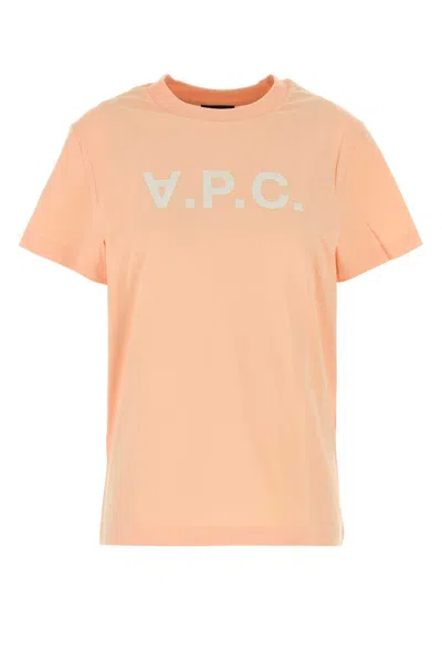 Apc A.p.c. Peach Cotton T-shirt In Orange