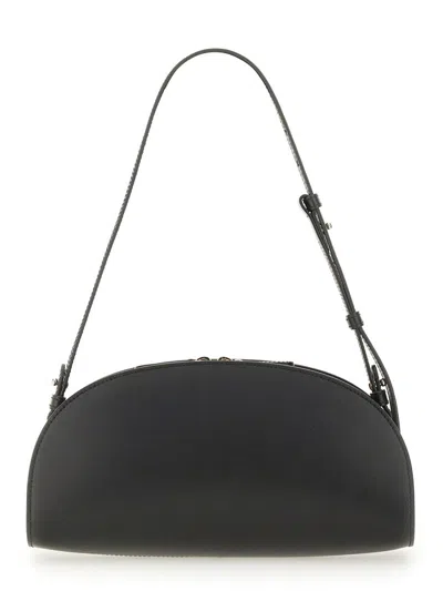 Apc 'demi Lune' Black Shoulder Bag With Embossed Logo On The Front In Gray