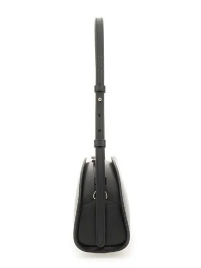 Apc 'demi Lune' Black Shoulder Bag With Embossed Logo On The Front In Gray