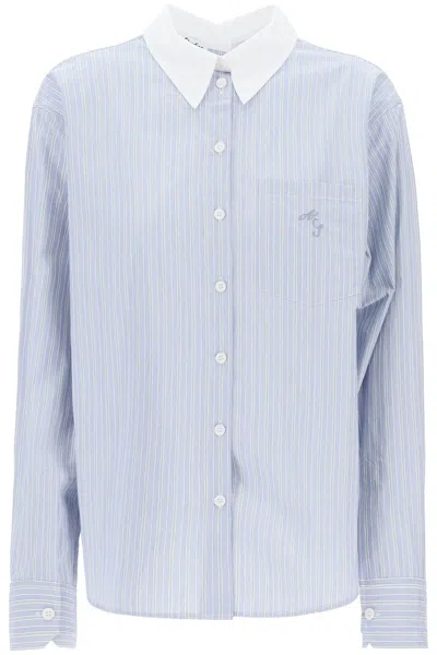 Acne Studios Stripe Detailed Buttoned Shirt In Blue