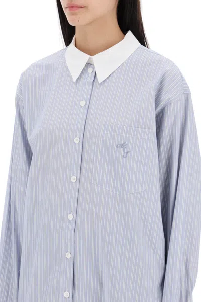 Acne Studios Stripe Detailed Buttoned Shirt In Blue