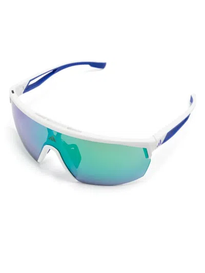 Adidas Originals Bianco / Verde Specchiato Injectate Sunglasses In Multi