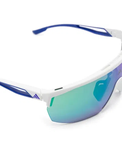 Adidas Originals Bianco / Verde Specchiato Injectate Sunglasses In Multi