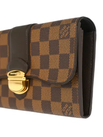 Pre-owned Louis Vuitton 2011 Damier Portefeuille Sistina Wallet In Brown