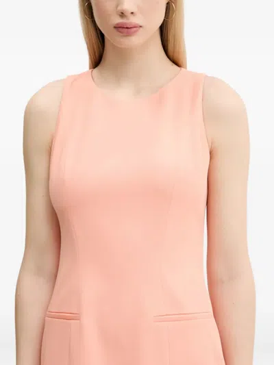Hugo Boss Sleeveless Pocket-detail Dress In Pink