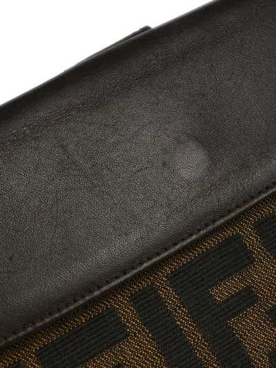 Pre-owned Fendi 2010s Zucca Wallet In Brown