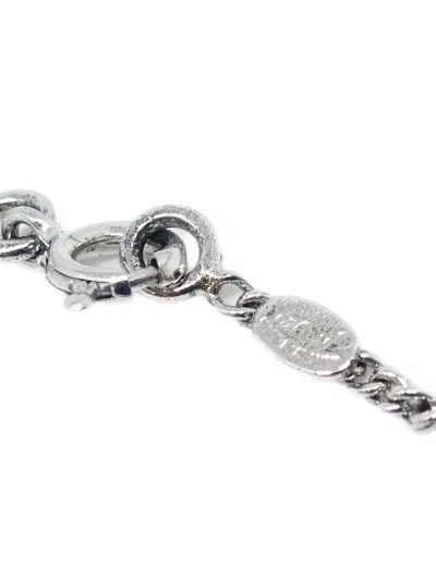 Pre-owned Chanel 2007 Cc-pendant Necklace In Silver