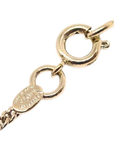 Pre-owned Chanel 2004 Cc-pendant Necklace In Gold