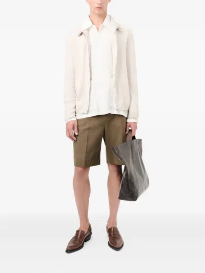 Our Legacy Stand-collar Zip-up Cardigan In Neutral