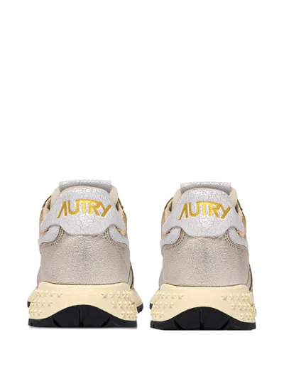 Autry Reelwind Metallic Retro Trainer Sneakers In Silver