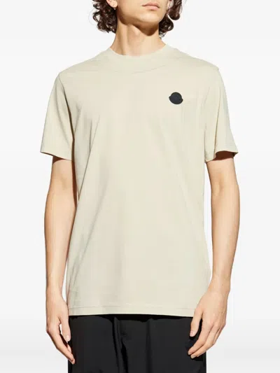Moncler Logo-patch Short-sleeved T-shirt In Neutral