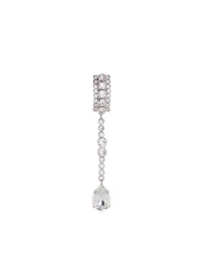 Alessandra Rich Crystal-embellished Drop Earring In Metallic