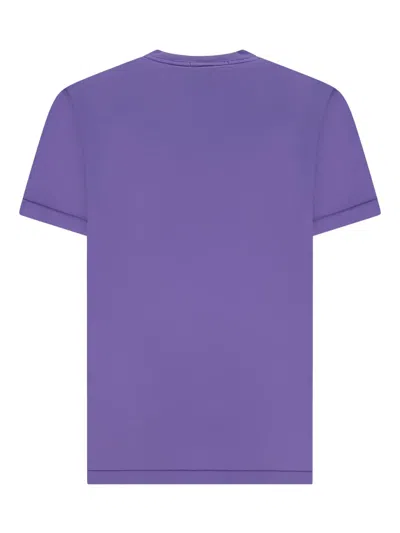 Stone Island Compass-patch T-shirt In Purple